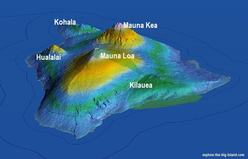 Hawaii Volcanoes Of The Big Island 3d diagram of ocean floor 