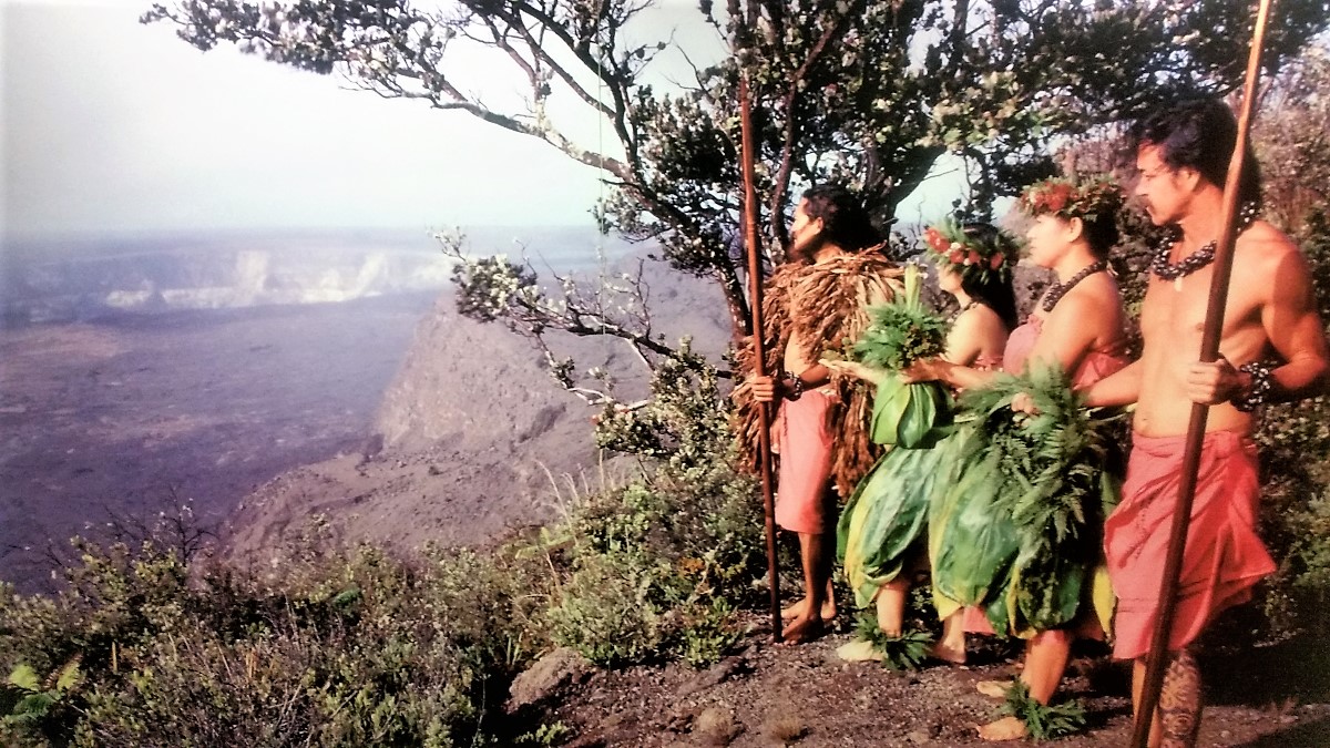 Ancient Hawaiians at Kilauea Caldera