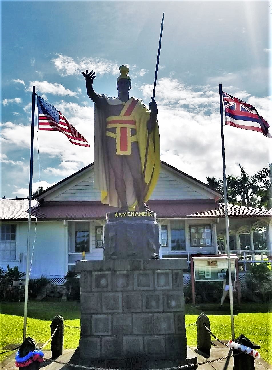 Original statue of King Kamehameha on display in Kapa'au