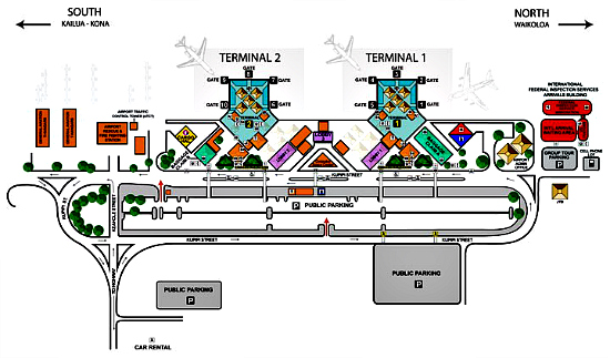 Map of Kona International Airport