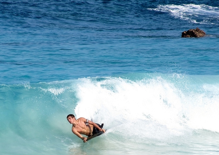 Kua Bay boogie boarding