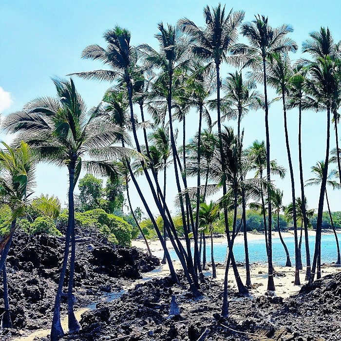 Trail leading from Makalawena Beach to Mahai'ula Beach