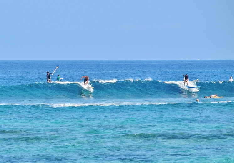 Surfing at Kahalu'u Beach Park