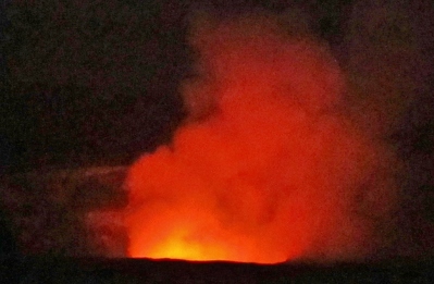 Halema'uma'u Crater glowing