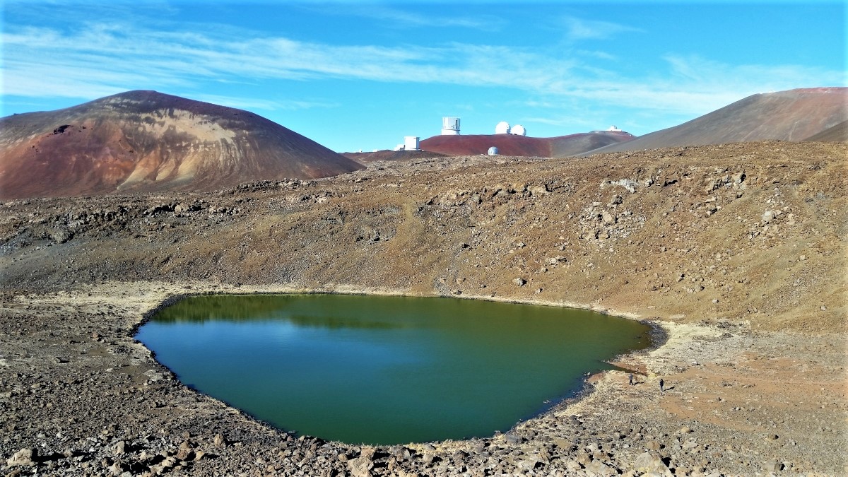 Lake Waiau, with Mauna Kea Observatory