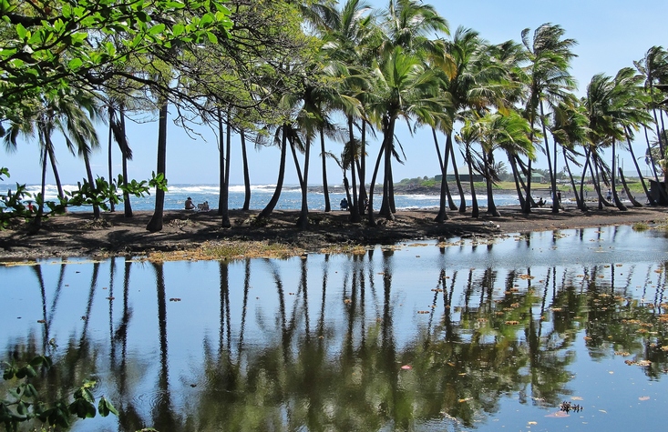 Black Sand Beach reflecting pool